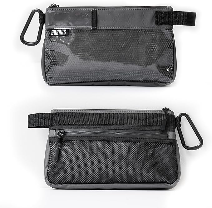 GOBAGS Production Zipper Bags - Electronics & Camera Accessories Bag - Cable organizer, Gear Accessory Pouch, Travel Camera Essentials (Small, Gray)