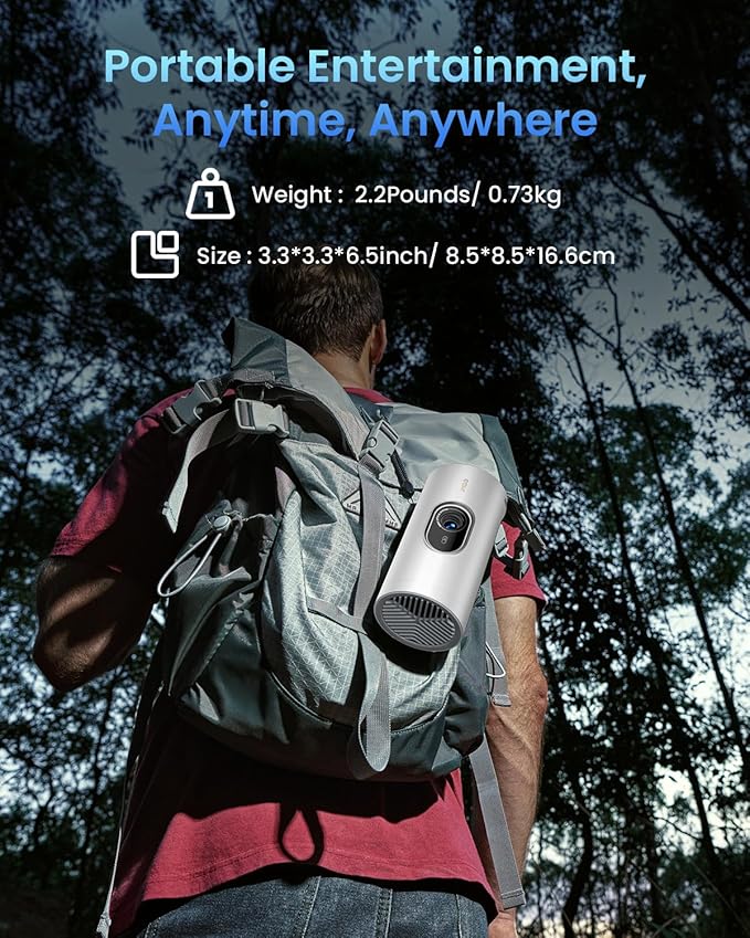 JMGO PicoPlay 1080P Smart Portable Projector with Portable Power Bank Tripod