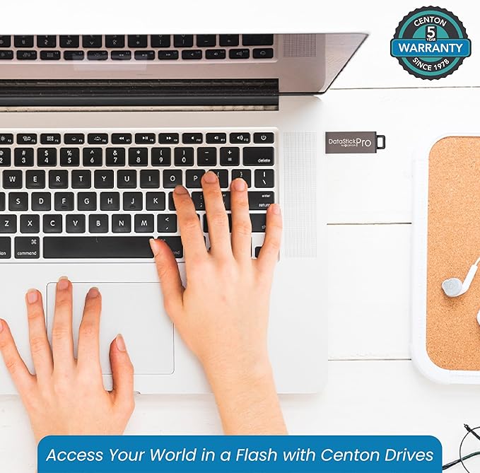 Centon Electronics DataStick Pro USB 2.0 Flash Drive, 16 GB, 25 USB Flash Drives, 25 Bulk Pack, Grey