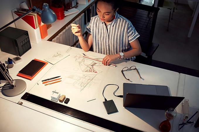 WD 6TB My Passport, Portable External Hard Drive, Black, Backup Software with Defense Against ransomware, and Password Protection, USB 3.1/USB 3.0 Compatible - WDBR9S0060BBK-WESN