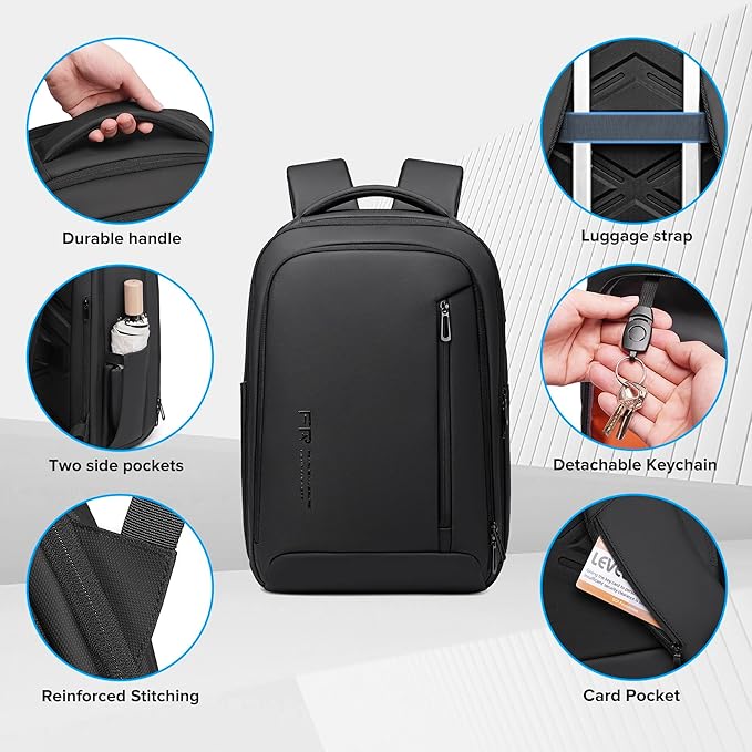 Laptop Backpack for Men, Business Backpack with USB Charging Port,Water Resistant Tech Backpack, Mens 17 Inch Laptop Bag for Work/Commuter/College