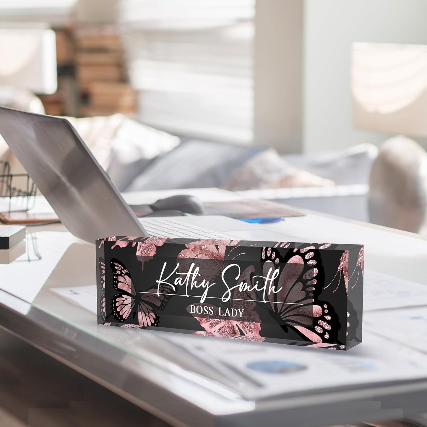 Custom Name Plate for Desk | Personalized Desk Name Plate | Personalized Boss Employee Appreciation Gifts | Acrylic Name Plate Office Desk Accessories