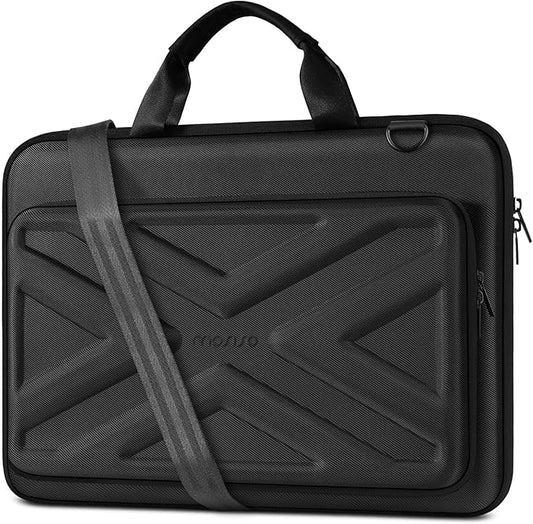 MOSISO Hard Shell Laptop Case for Men Women,17 inch Computer Bag Compatible with MacBook, HP, Dell, Lenovo, Asus, Notebook,17.3 inch Laptop Bag with Front Pocket & Shoulder Strap, Black