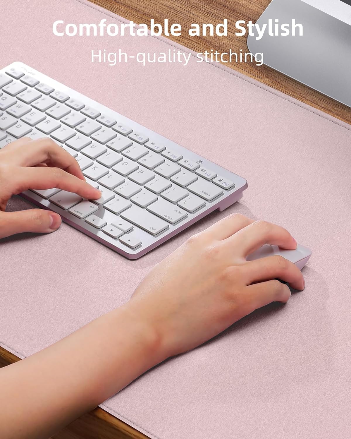 Large Desk Mat 55"x24" - Premium Non-Slip Desk Pad, Waterproof and Scratch-Resistant Office Desk Protector, Large Desk pad Workspace Mat for Home and Office(Light Pink)