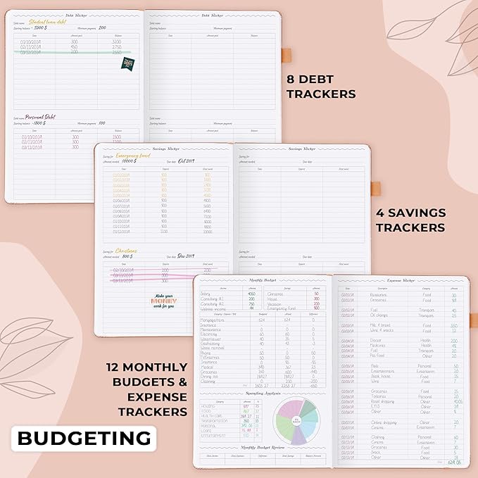 GoGirl Planner PRO Schedule - Undated Planner with Hourly Time Slots, Monthly, Weekly & Daily Organizer, Appointment Book for time Management, 7"x10" Hardcover, Lasts 1 Year - Peach Pink