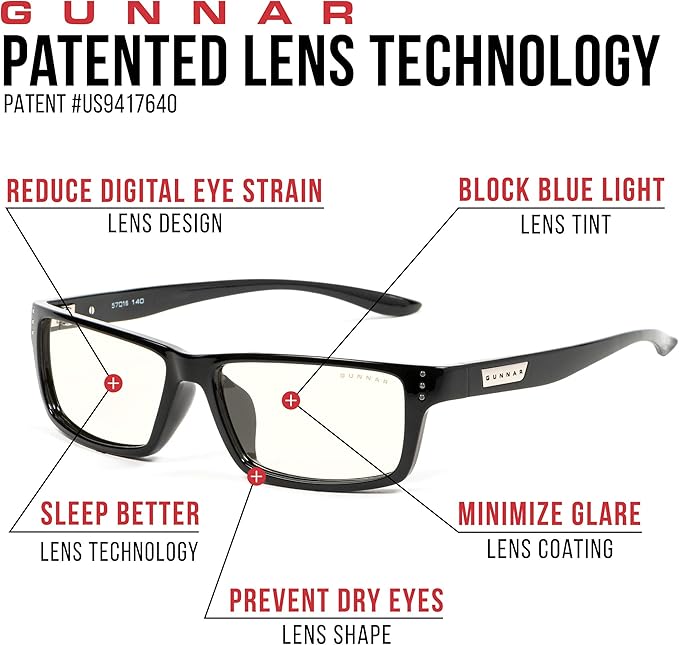 GUNNAR - Premium Gaming and Computer Glasses - Blocks Blue Light - Riot