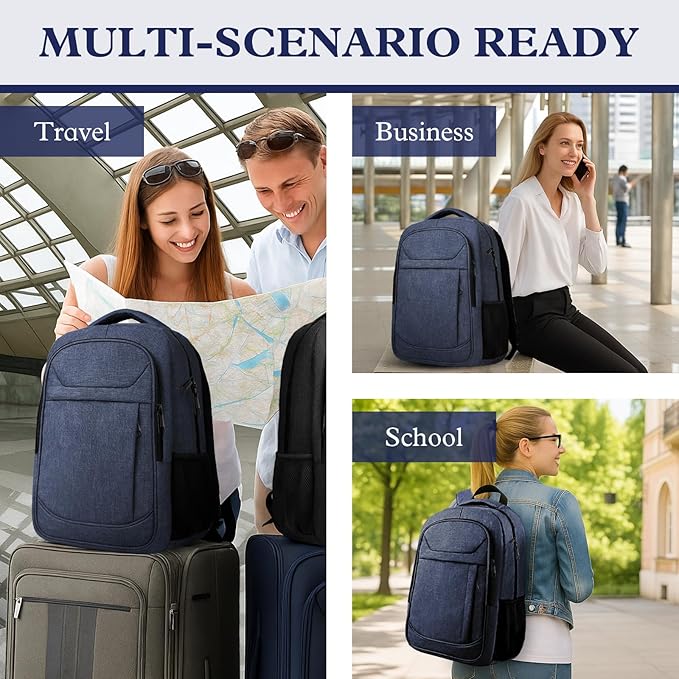 Extra Large Laptop Backpack, 17 Inch Travel Travel Backpack, Big Sturdy TSA-Friendly College School Computer Bag, Gifts for Men & Women Him Men Women, Blue