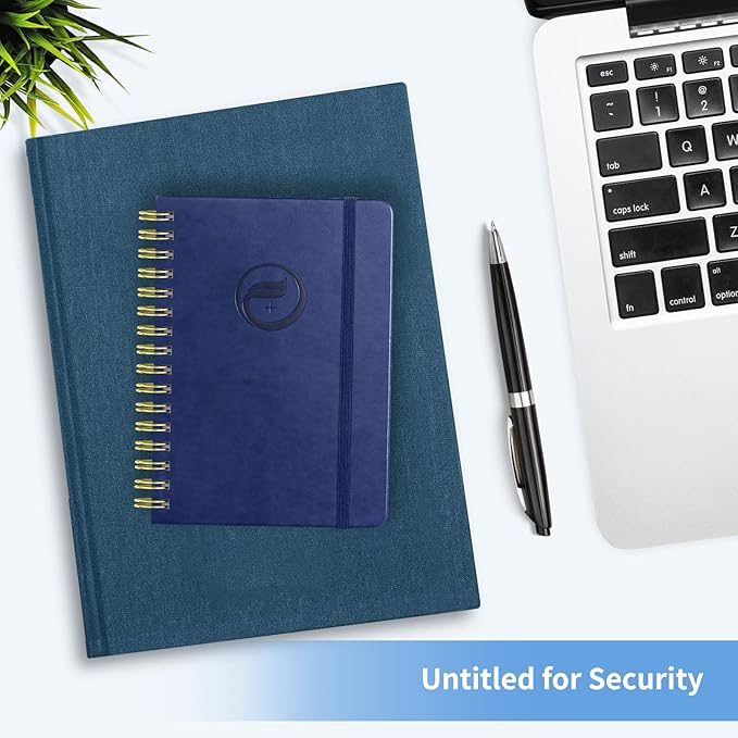 Small Password Book with Alphabetical Tabs, Password Keeper Book for Seniors, Individual & Colorful Tabs, Spiral Hardcover Password Notebook Small for Website Logins, 4.7" x 5.8", NavyBlue