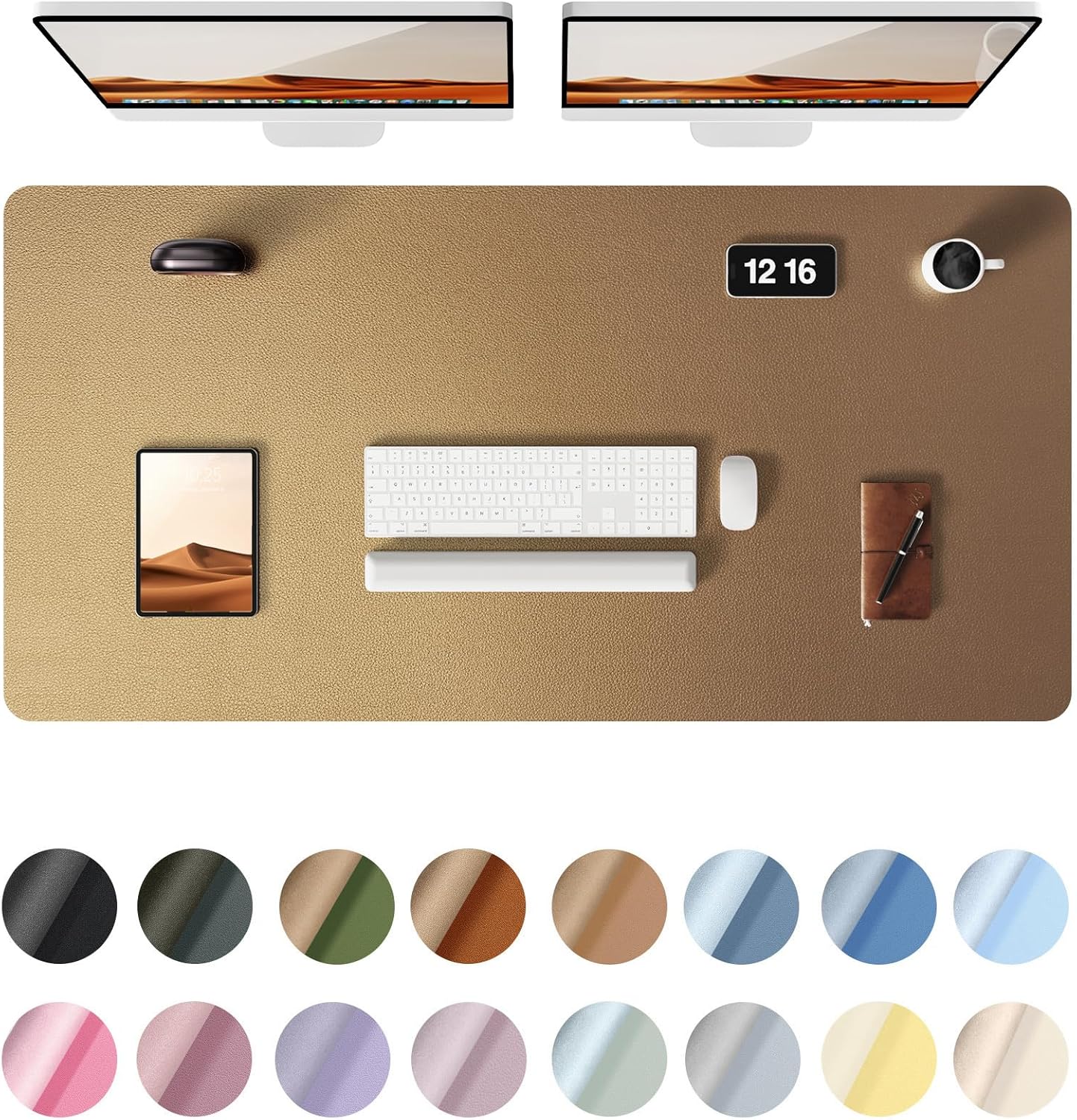 YSAGi Leather Desk Pad Protector, Office Desk Mat, Large Mouse Pad, Non-Slip PU Leather Desk Blotter, Laptop Desk Pad, Waterproof Desk Writing Pad for Office and Home (Bronze, 47.2" x 23.6")