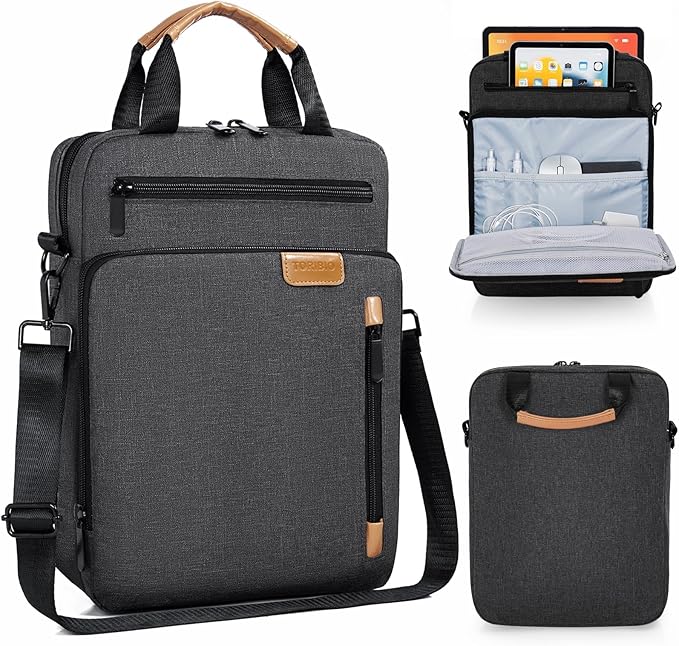 12.9 Inch Tablet Sleeve Bag, Padded Protective Carrying Case for iPad Pro M4 & Air M2 2024, Samsung Galaxy Tab S9 FE+/S9+/S8+/S7 FE/S7+ 12.4" 2022/2023, Surface Laptop Go 12.4", Grey