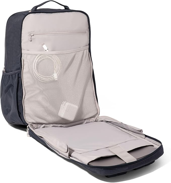 Baggallini Everyday Laptop Backpack - 11x15.5 Lightweight Water-Repellent Nylon Travel Bag w/Padded Laptop Sleeve & RFID