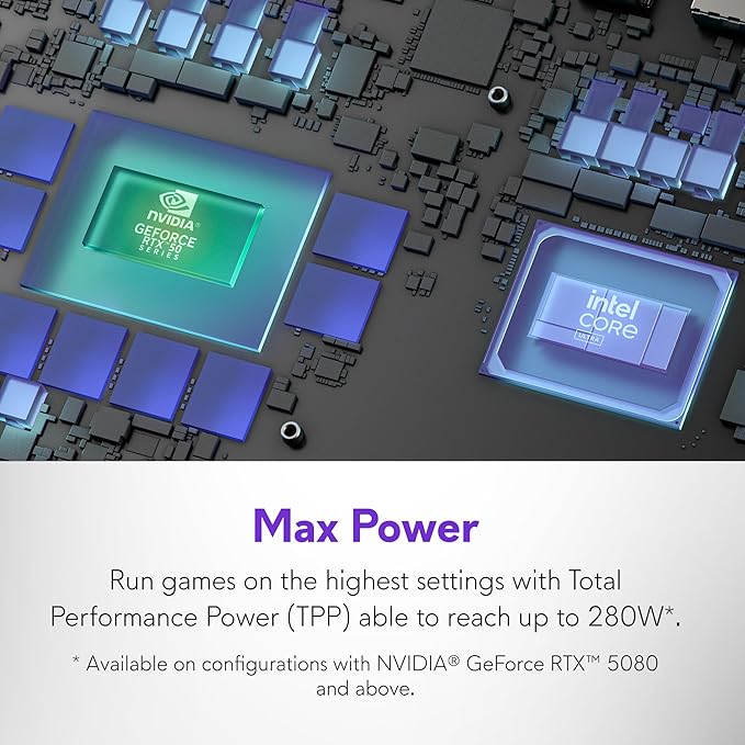 Alienware 18 Area-51 Gaming Laptop AA18250-18.0" WQXGA 300Hz 3ms Display, Intel Core Ultra 9 275HX, NVIDIA GeForce RTX 5080 Graphics, 32GB 2x16GB DDR5, 2TB NVMe M.2 PCIe Gen5 SSD, 2MP FHD IR Camera