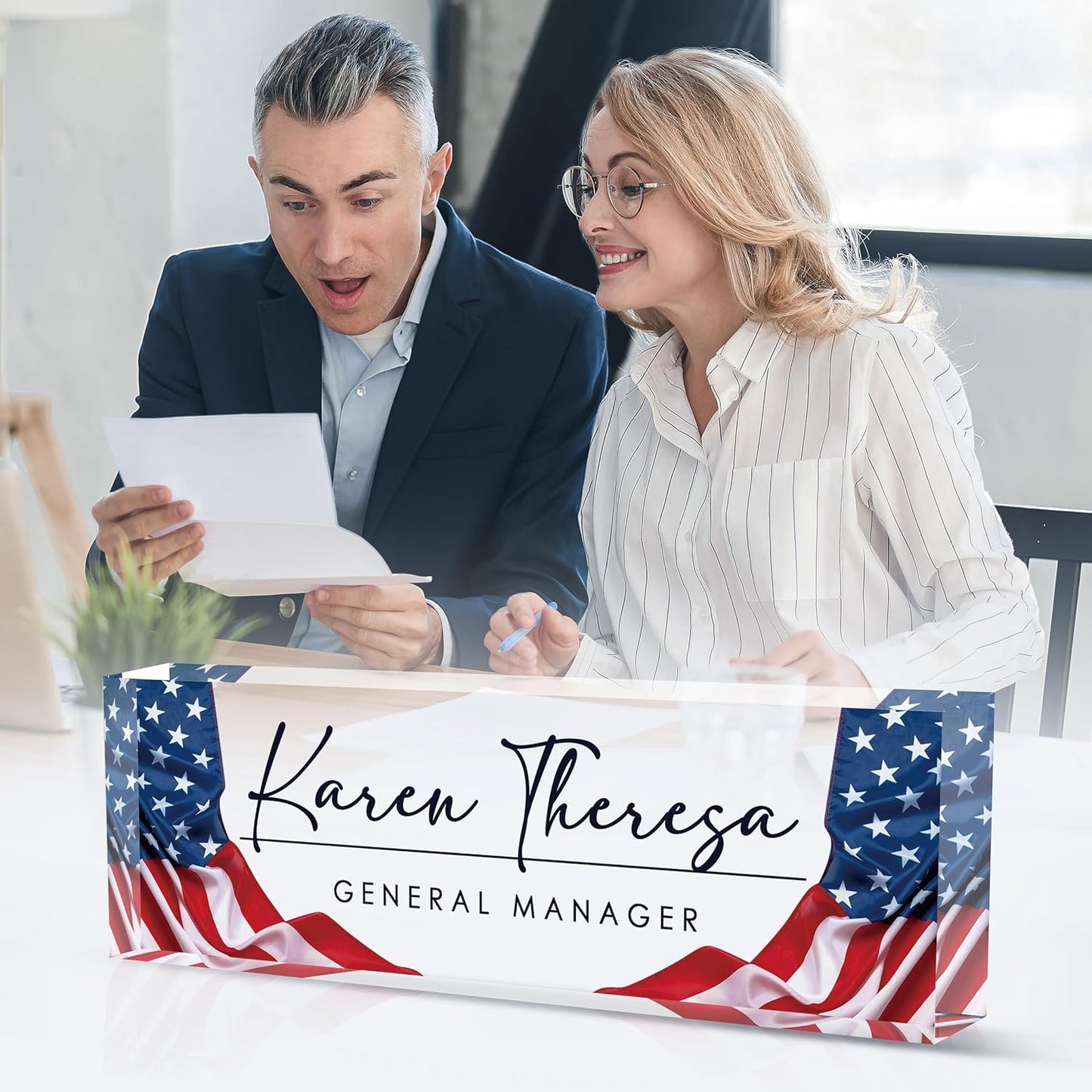 Custom Office Name Plate, Personalized Gifts for Women & Men, Appreciation Gifts for Employees, Boss, Teacher - Office Desk Accessory