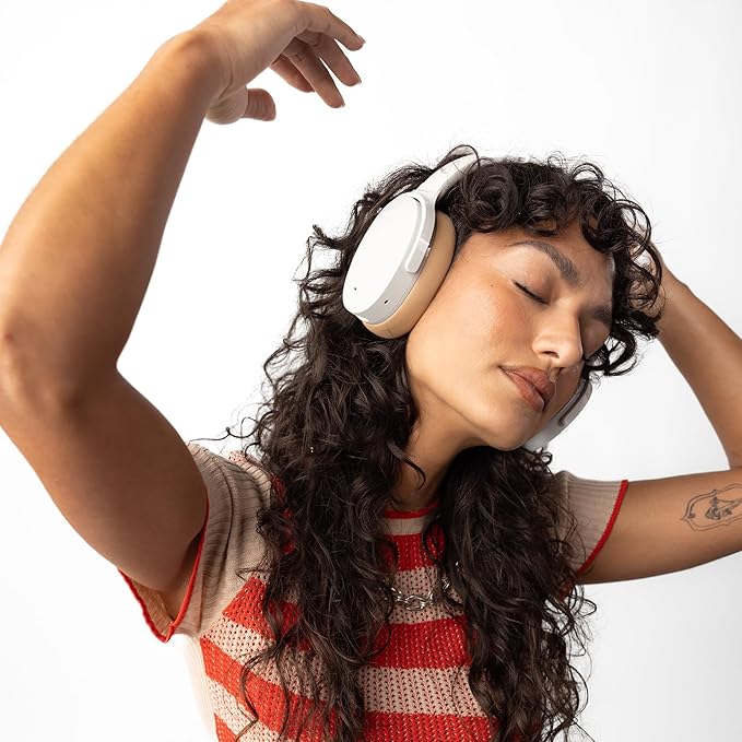 Skullcandy Hesh ANC Wireless Over-Ear Bluetooth Headphones, Active Noise Cancelling, Up to 22 Hrs Battery, Foldable Lightweight Design, Microphone for iPhone Android - Mod White