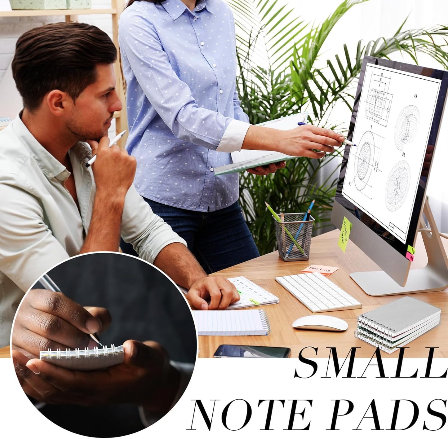 Leinuosen 100 Pcs Spiral Memo Pads 3x5 Inch 75 Sheets College Ruled Small Pocket Notebooks Little Mini Notepads Bulk Top Bound Lined Note Pads for Home School Office Travel Work (Vivid Color)