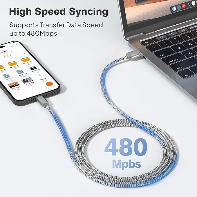 Elebase iPhone 17 16 Pro Max Charging Cable 1.5/3.3/6.6FT 3Pack,USB A to Type C Car Charger Cord,USBC Carplay Cable for New Apple iPad 10 Mini 8 Air 7,Airpods,Samsung Galaxy S25 S24 Ultra,Z Flip Fold