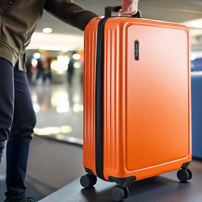 Luggage Sets 2 Piece, 24 Inch Suitcase and 28 Inch Luggage with Spinner Wheels, Durable Hard Shell Suitcase Set, Expandable Travel Suitcases with Wheels, Orange