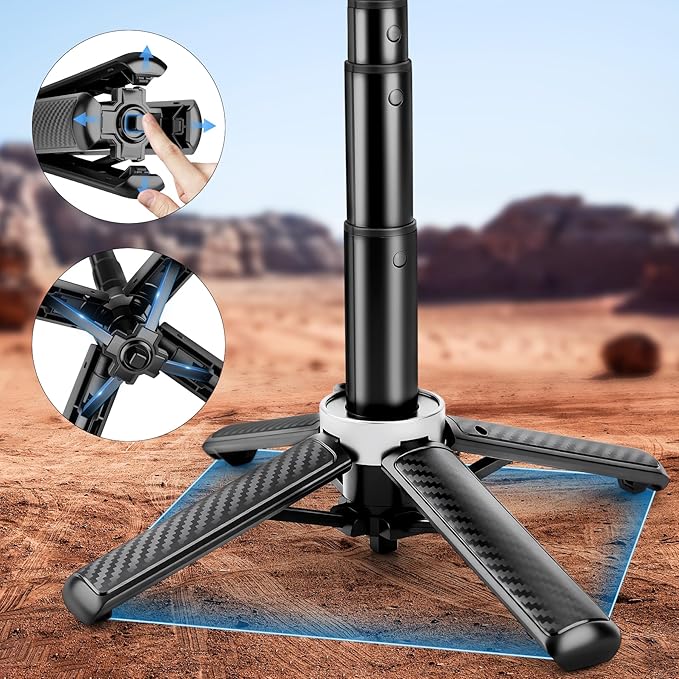 4-in-1 Magnetic Selfie Stick for iPhone - 360°Rotation & Quick-Draw Magnet Tripod for Instant Capture, Ultra-Compact & Pocket-Sized for Classic Selfies, Upper-Body Shots, and Small Group Photos