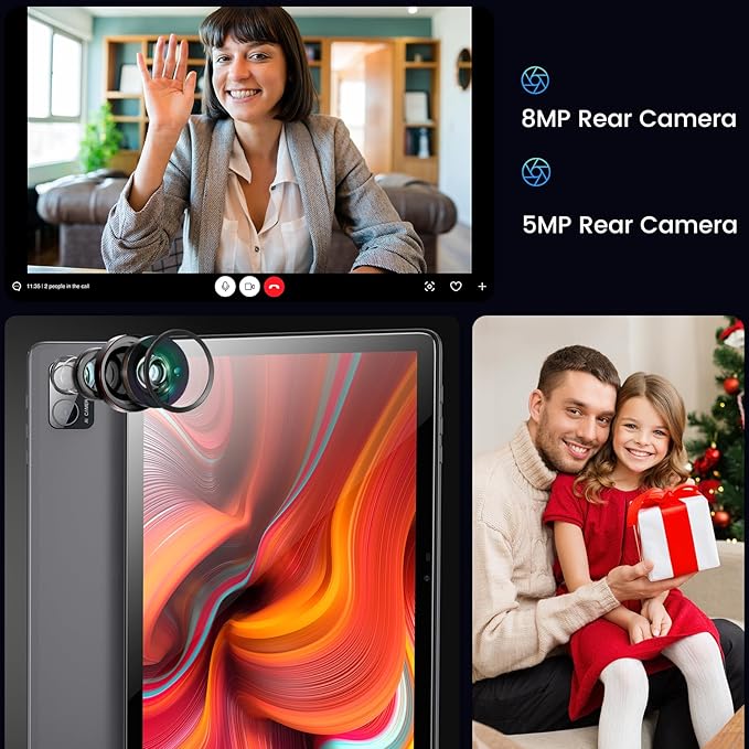 Azeyou Tablet 10.1 inch, Android 14 Tablet, 8GB 128G Computer Tablets, Octa Core Processor 6000mAh Battery, 1280x800 IPS Touch Screen, 5+8MP Dual Camera, Bluetooth,GMS, WiFi (Gray)