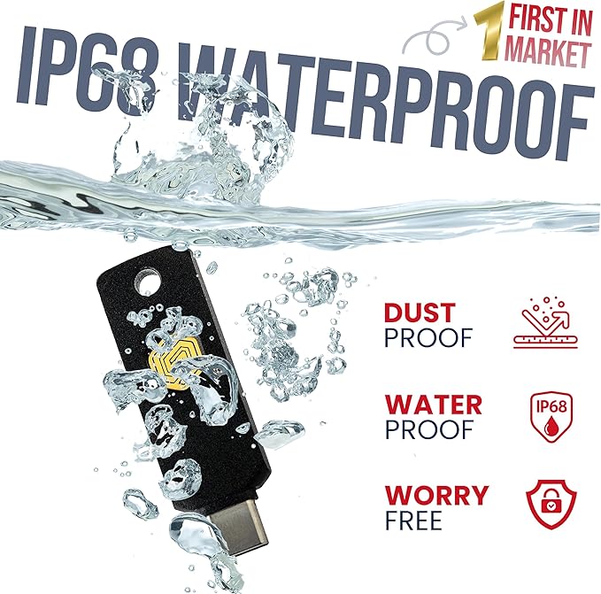 GoTrust Idem Key C, NFC and FIDO2 L2 Certified Security Key, USB-C, Multi-Protocol Two-Factor Authentication, IP68 Waterproof, Passwordless Login, Designed for Education, IT Teams, Organizations