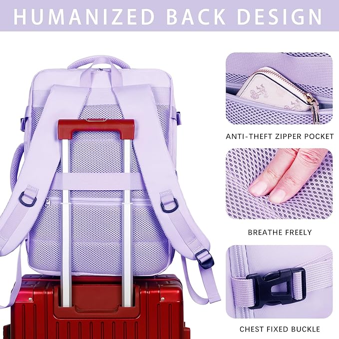 Sowaovut Travel Laptop Backpack, Extra Large High School College Backpacks Flight Approved Daypack, Business Bag Fit 17.3 inch Laptop