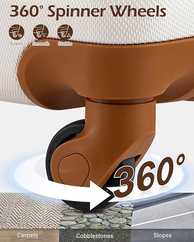 LONG VACATION Carry On Luggage Sets 3 Piece 20 Inch Suitcase Set, ABS+PC Hardshell Lightweight Travel Luggage with Spinner Wheels & YKK Zipper TSA Lock (20 INCH (BP/TB), WHITE-BROWN)