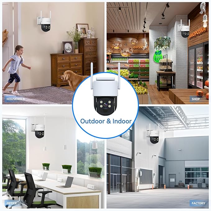 Solar Wireless Security Cameras with 10" Monitor Outdoor WiFi Security Cameras System for Home Security with 64G Card NVR Kits 360° Color Night Vision, 2-Way Audio, Expandable 10CH