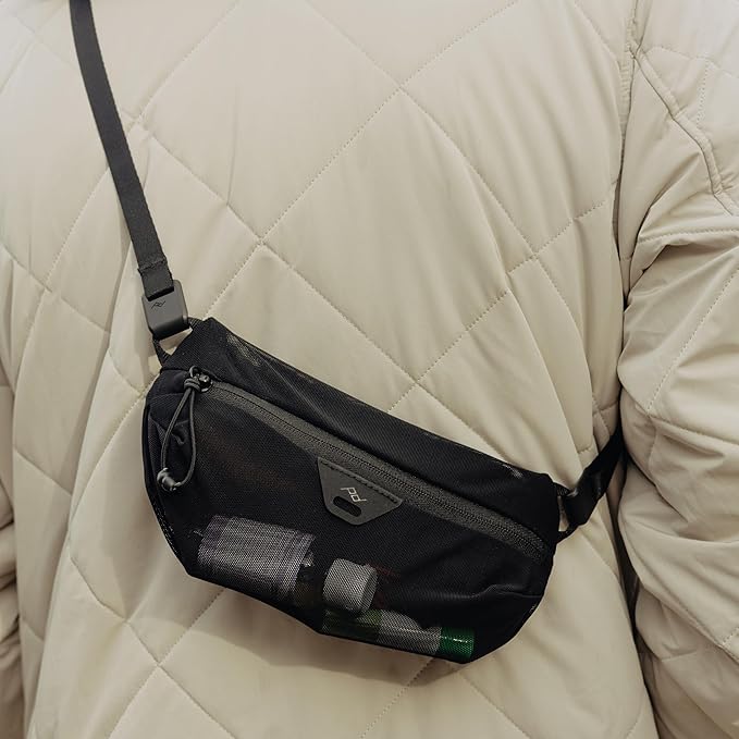 Peak Design Ultralight Mesh Packing Cube, Black, Stretchy Mesh Luggage Cube with Strap Attachment Points and Luggage Pass Throughs, Zipper Opening, Travel Organizer for Men and Women, Size XXS