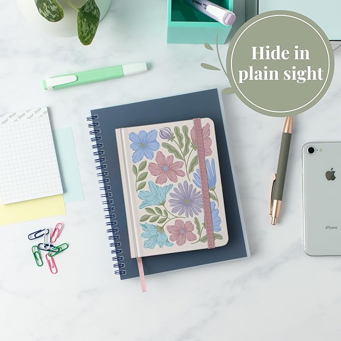 Rileys & Co. Password Book with Alphabetical Tabs, Password Keeper, Password Books for Seniors, Password Notebook for Internet Login, Website, Username (6 x 5 Inches, Cream - Floral)