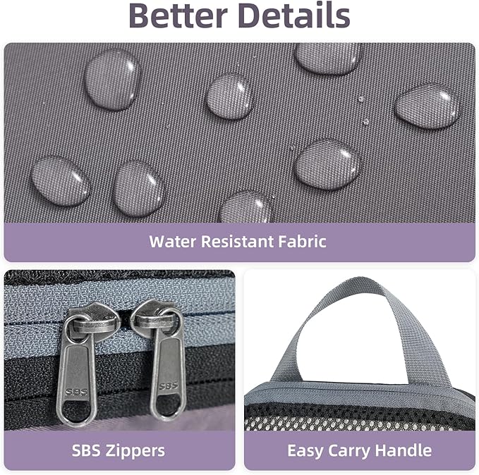 BAGAIL 4 Set/6 Set/8 Set Compression Packing Cubes Travel Accessories Expandable Packing Organizers (Half Mesh, 6-Dark Grey)