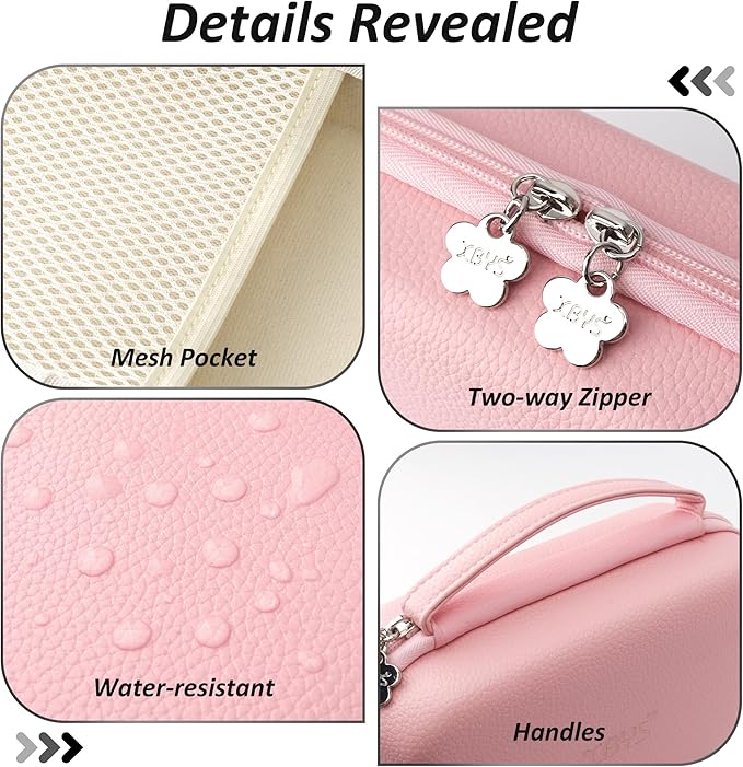 Charger Case for Macbook, Portable Tech Electronic Organizer Bag,Travel Storage Pouch for Laptop Accessories, MacBook Power Adapter, Charging Cords, USB Drives, Power Bank (Pink, XL)