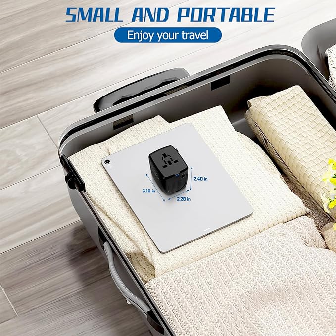 International Travel Adapter Voltage Converter, Step Down 220V to 110V Travel Converter for Hair straighteners, Power converters for USA to UK, Europe, Australia Over 200 Countries