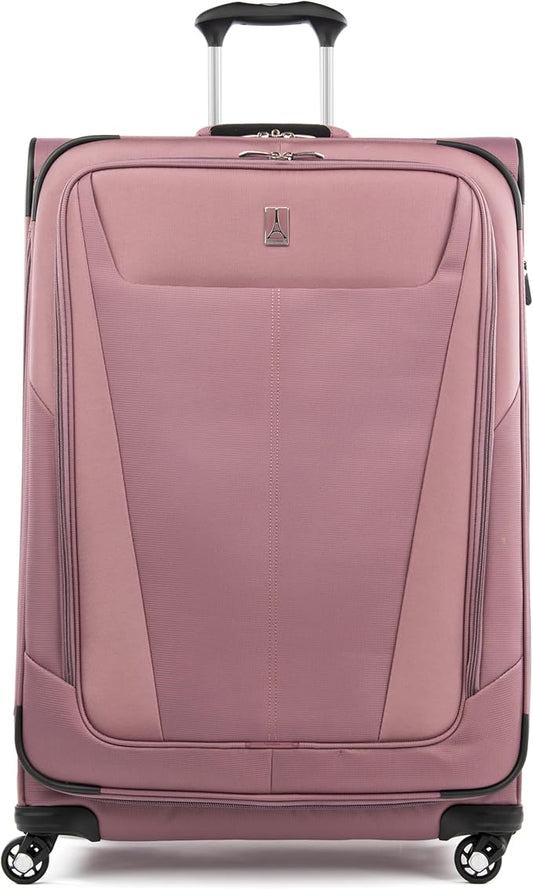 Travelpro Maxlite 5 Softside Expandable Checked Luggage with 4 Spinner Wheels, Lightweight Suitcase, Men and Women, Dusty Rose Pink, Checked Large 29-Inch