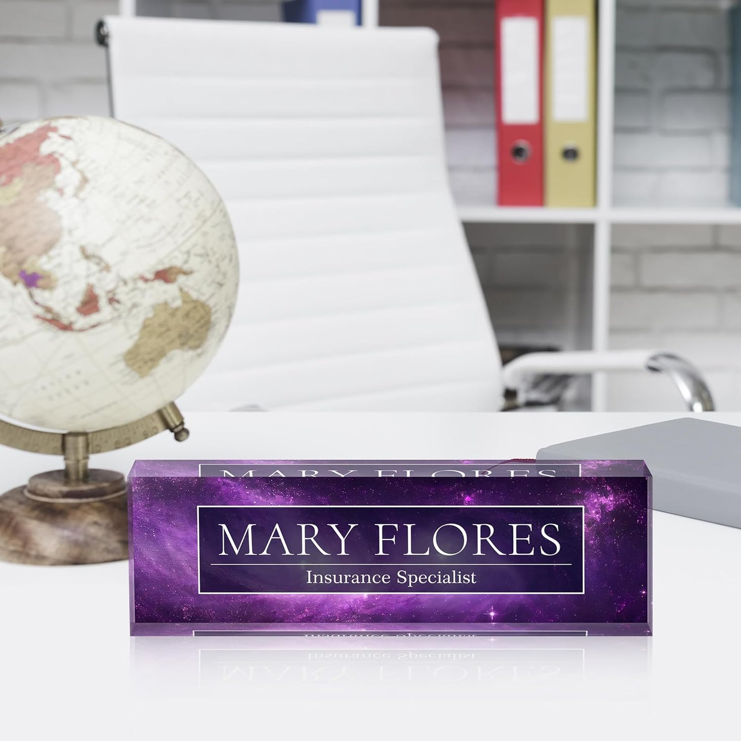 Office Desk Name Plate Personalized, Custom Name Plates for Desks, Name Plate Personalized for Office, Employee Appreciation Gifts (Galaxy 2)
