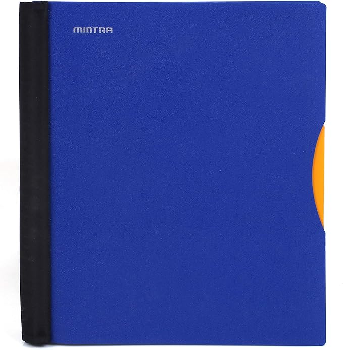 Mintra Office Durable PREMIUM Spiral Notebook, ((Blue, 1 Subject, 8.5in x 11in)), Fabric Covered Coils, No Snags, Removable Adjustable Pocket Dividers, Ruler, Organization, Customizable