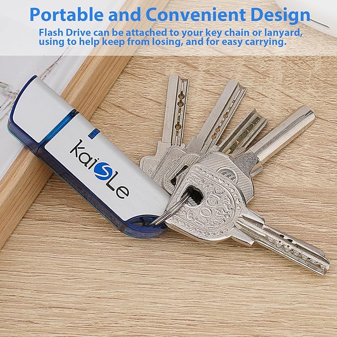 64GB USB Flash Drive, External USB Flash Memory Storage Thumb Drive, Portable Flashdrive with Keychain, 64 GB USB 2.0 Memory Stick exFAT Data Storage Jump Drives for Computers