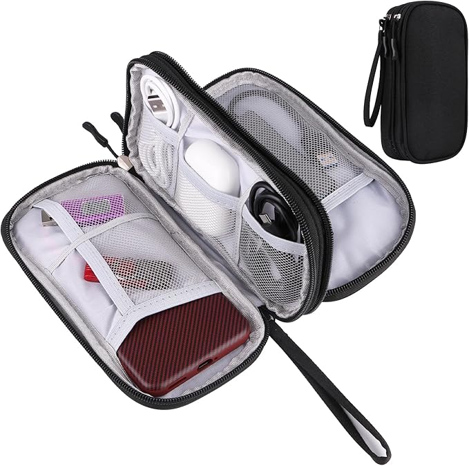 JIAKAI Travel Cable Organizer - Electronics Accessories Bag-Black