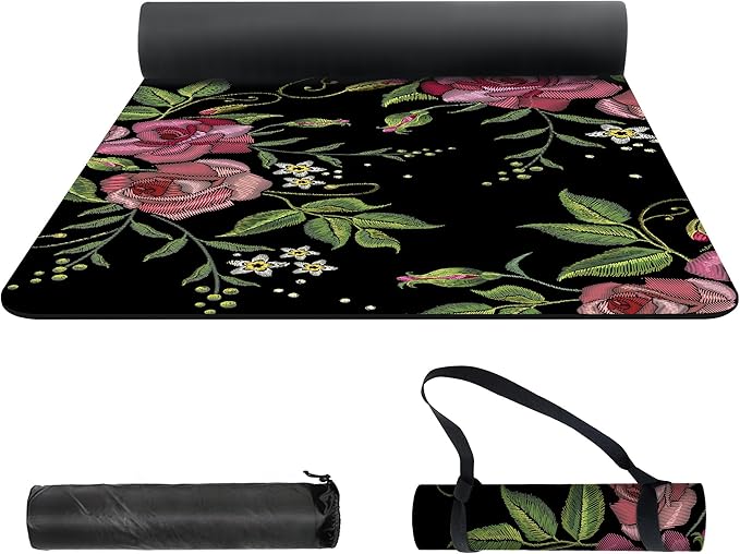 nuveti Yoga Mat Print Extra Thick TPE Non Slip Fitness Exercise Mat with Carrying Bag,72"x24" Extra Thick 6MM Exercise & Workout Mat for Yoga, Pilates Fitness and Floor Exercises