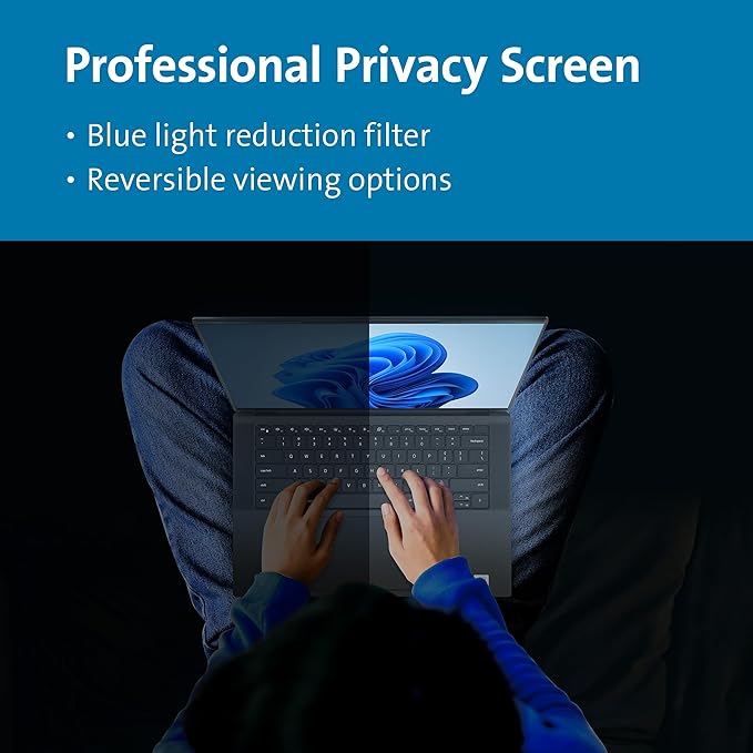 Kensington MagPro™ Magnetic Laptop Privacy Screen 14 inch, Removable 16:10 Laptop Privacy Filter, Anti-Glare, Blue Ray Reduction, Compatible with HP/Dell/Acer/Asus/Samsung/Lenovo (K55254WW)