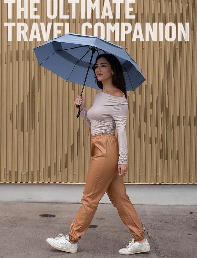 REPEL Windproof Travel Umbrella - Compact & Withstands Winds up to 85MPH , Strongest Premium Auto Folding Umbrella for Rain and Sun - Durable, Light & Portable for Women & Men , Fits Backpack & Cars