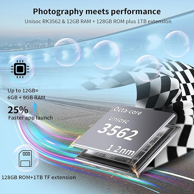 Android 14 Tablet with Keyboard, 12GB RAM (6+6), 128GB Storage, 1TB Expandable, 8000mAh Battery, 10 Inch 2-in-1 Tablets, Includes Case, Mouse & Stylus（Green）