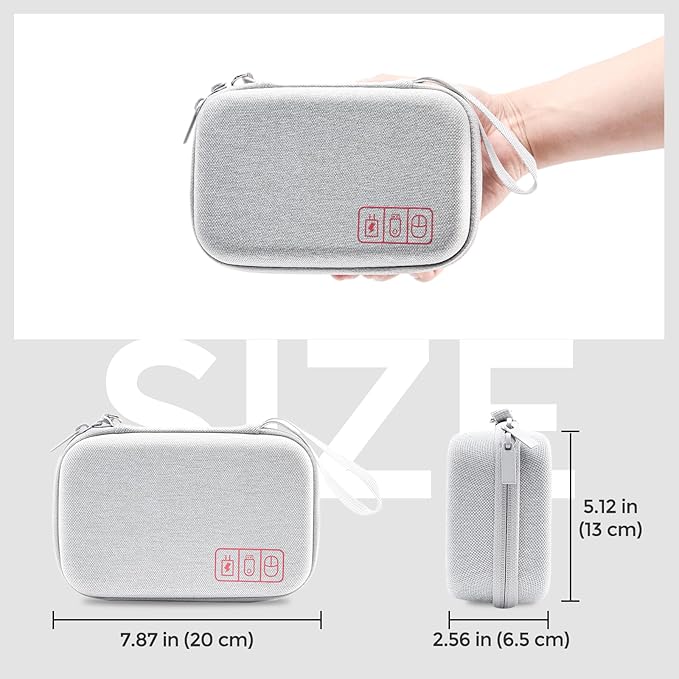 ProCase Hard Travel Electronic Organizer Case for MacBook Power Adapter Chargers Cables Power Bank Apple Magic Mouse Apple Pencil USB Flash Disk SD Card Small Portable Accessories Bag