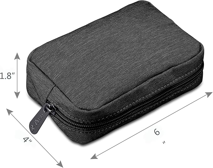 E-Tree Cute Small Pouch, Makeup Cosmetic Bag,Make up Bag for Purse,Toiletry Zipper Pouch,Tech Bag,Electronic Organizer Travel Case,Storage Pouches for Organization Black