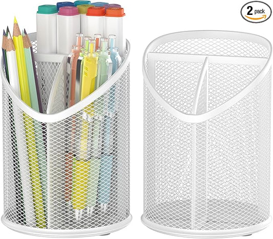 2 Pack Pen Holder Pen Organizer (White)
