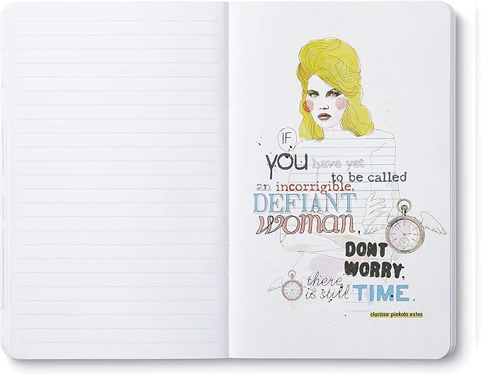 Compendium Softcover Journal - I must be a mermaid… I have no fear of depths, and a great fear of shallow living. – A Write Now Journal with 128 Lined Pages, 5″W x 8″H