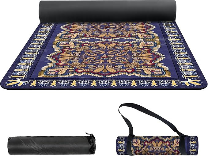 nuveti Yoga Mat Print Extra Thick TPE Non Slip Fitness Exercise Mat with Carrying Bag,72"x24" Extra Thick 6MM Exercise & Workout Mat for Yoga, Pilates Fitness and Floor Exercises