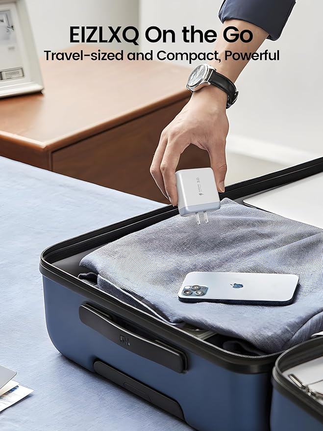 USB C Charger Block,EIZLXQ [2-Pack] Type C Charger Fast Charging,50W 5-Port USB Wall Chargers Multiport Type C Charging Cube for iPhone 17/16/15/14/13/12/11 Pro Max XS,iPad,Samsung&More-3C2A-White