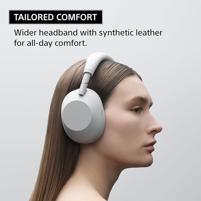Sony WH-1000XM6 The Best Noise Canceling Wireless Headphones, HD NC Processor QN3, 12 Microphones, Adaptive NC Optimizer, Mastered by Engineers, Studio-Quality, 30-Hour Battery, Platinum Silver