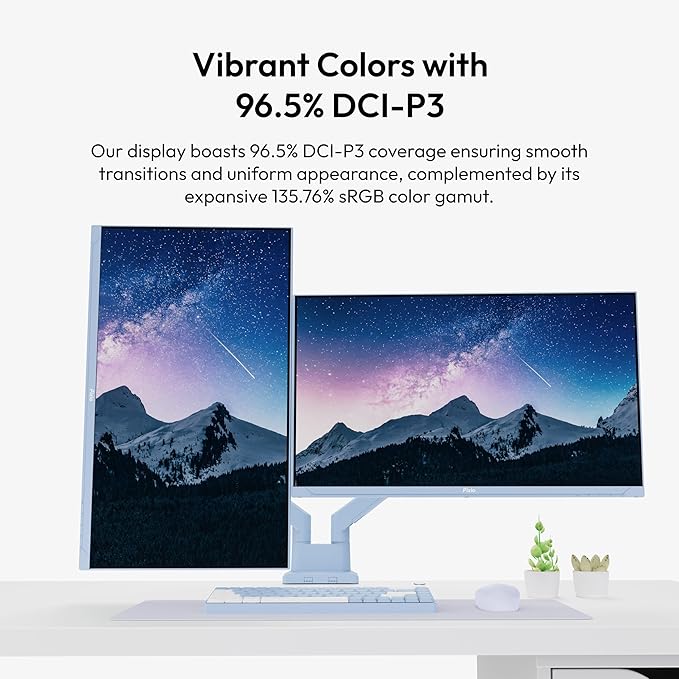 Pixio PX278 Wave Blue 27 inch 180Hz Refresh Rate QHD 1440p Resolution Fast IPS Panel 1ms GTG Response Time Blue Gaming Monitor with FreeSync