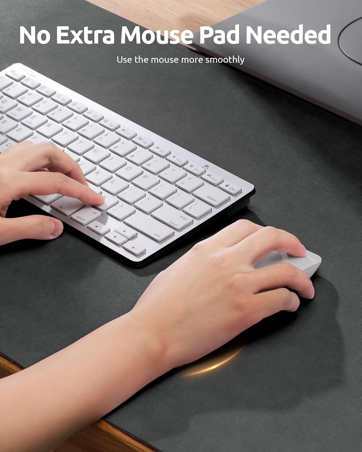 YSAGi Leather Desk Protector, Office Mat, Large Mouse Mat, Non-Slip PU Leather Blotter, Laptop Desk Pad, Waterproof Writing Pad for Office and Home (Dark Grey, 35.4" x 17")